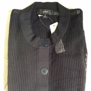 J. Crew Pointelle-Stitch Mesh Cardigan Sweater